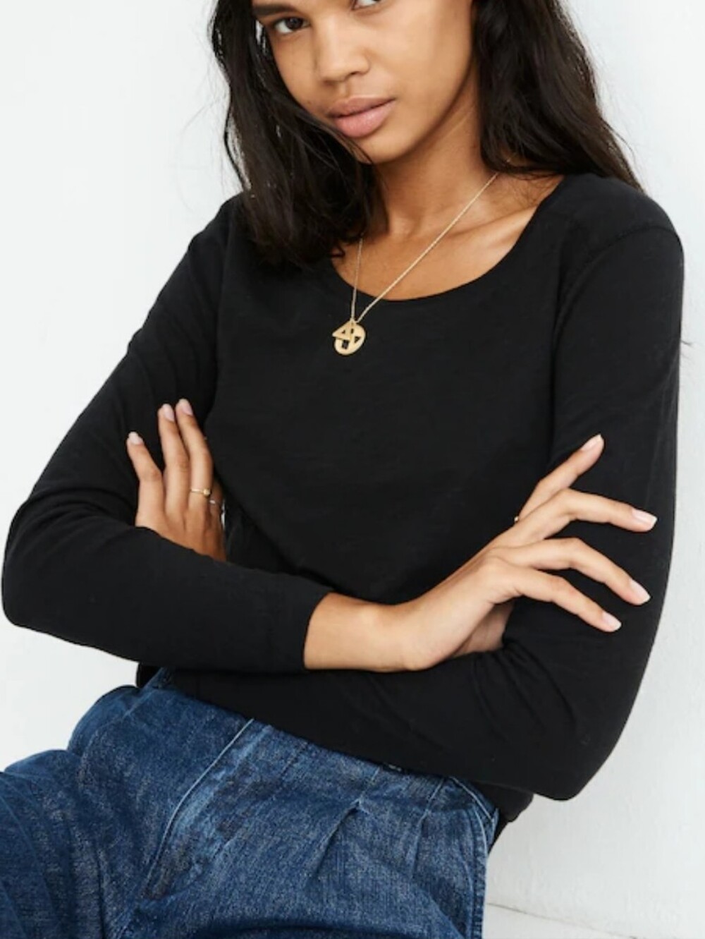 Madewell Whisper Cotton Crewneck Long-Sleeve Tee